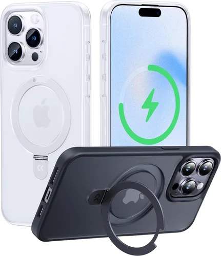 Vista 43 de CASEKOO - Funda diseñada para iPhone 14 Pro con soporte magnético invisible [protección contra caídas de grado militar] [compatible con MagSafe]