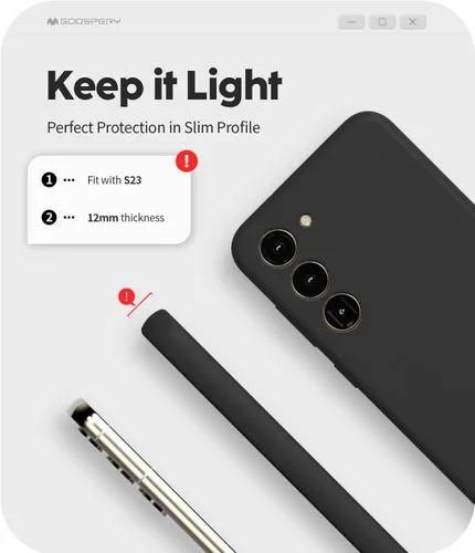 Vista 4 de GOOSPERY Funda de silicona líquida compatible con Samsung Galaxy S23, suave al tacto, protección de cuerpo completo, a prueba de golpes, con forro