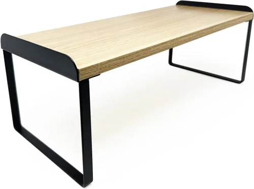 Vista 17 de Mitus Organizador y almacenamiento de estantes, estante apilable de madera escalonada para encimeras, escritorios, gabinetes (juego de 2) 12
