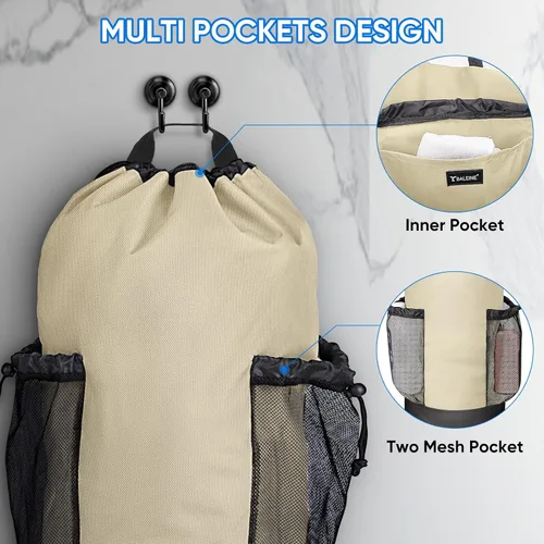 Vista 3 de BALEINE Mochila Bolsa de Lavandería de 120L, Tela Oxford 900D Bolsas Grandes de Lavandería de Viaje con Correas para el Hombro y 2 Bolsillos