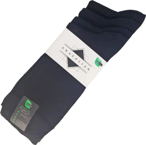Vista 3 de Calcetines de vestir para diabéticos, cómodos y suaves, para hombres y mujeres, no restrictivos para facilitar la circulación, neuropatía y Negro 4