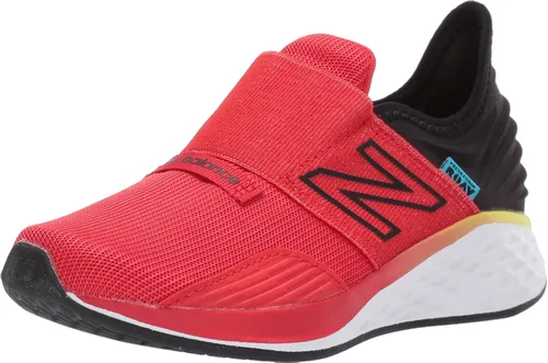 Vista 35 de New Balance Tenis unisex para bebé Fresh Foam Roav V1 sin cordones Aluminio ligero y negro.