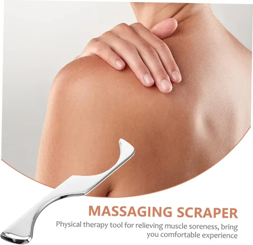 Vista 2 de FOMIYES Cuchillo para fascia de acero inoxidable, raspador de masaje, espátula facial, masajeador facial, raspador de masaje Guasha, herramientas