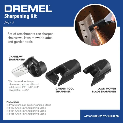 Vista 2 de Dremel A679-02 - Kit de accesorios para afilar herramientas de jardinería al aire libre