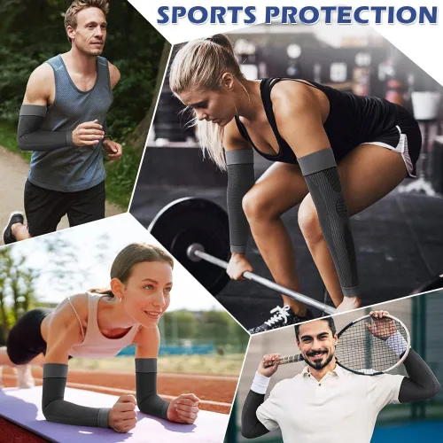 Vista 6 de beister Mangas de compresión para el brazo, soporte de codo, protección completa para hombres y mujeres (par)