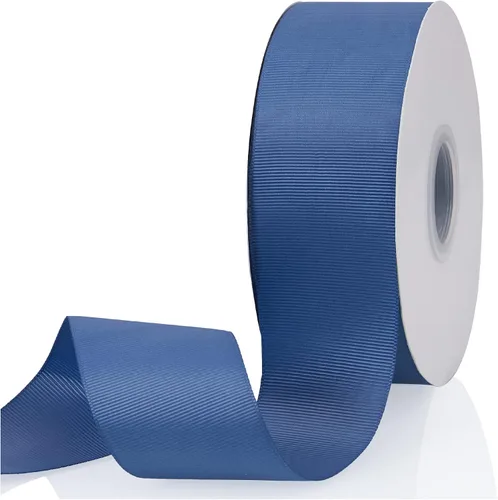Vista 30 de Cinta de grogrén de doble cara de color liso azul bebé de 1-1/2 pulgadas x 50 yardas para envolver regalos, bodas, fiestas, manualidades, lazos