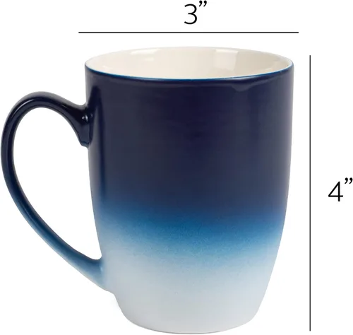 Vista 5 de Elanze Designs Love You Moon And Back - Taza de café de cerámica de cerámica de 12 onzas, color azul marino y blanco mate, color azul marino y blanco