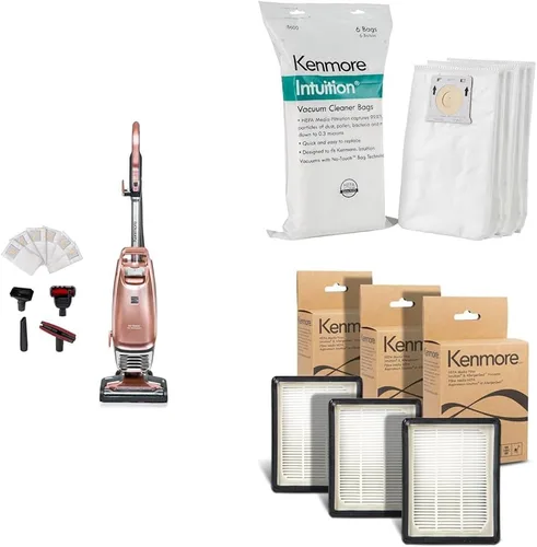 Vista 8 de Kenmore Intuition BU4020 - Aspiradora vertical en bolsa, apta para mascotas, aspiradora de alfombras elevable, 2 motores de succión con filtro HEPA