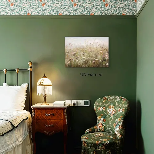 Vista 5 de QMWIDKL Arte de Pared Vintage de Flores Silvestres Pósters Botánicos Florales Retro Impresiones de Campo Campestre Pinturas de Paisaje Imágenes