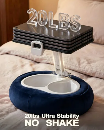 Vista 6 de Miledi Soporte de almohada para tableta, compatible con Kindle de 5 a 12.9 pulgadas, iPad, teléfono/tableta, soporte giratorio de 360° para cama