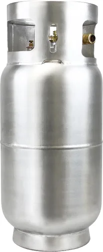 Vista 7 de Flame King tanque de propano de aluminio de 33.5 lb para montacargas con manómetro, cumple con DOT y TC, diseño resistente y liviano