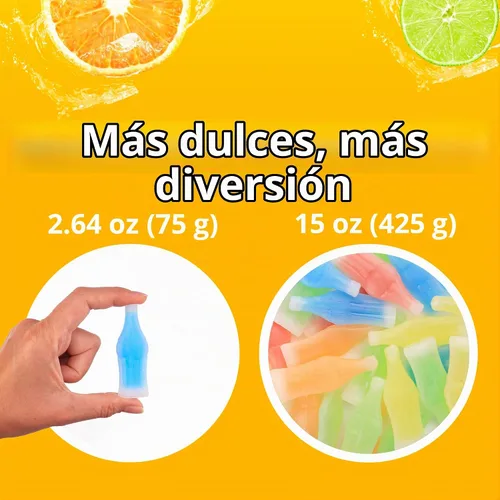 Vista 8 de Botella de cera para dulces rellenas con jarabes saborizados, botellas de cera vintage Candys Nik-L-Nips de caramelos surtidos a granel – 15 onzas