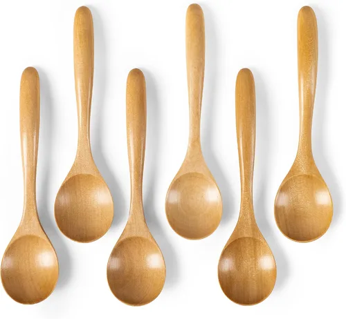 Vista 20 de 2 PCS Cucharas de Madera para Miel, Cucharas de Madera Pequeñas de 6.7 Pulgadas - Excelentes para Té, Café y Sopa, Pequeño Juego de Cucharas de Mesa