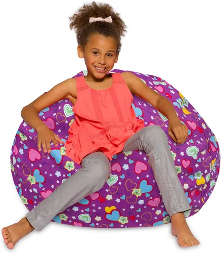 Vista 11 de Posh Beanbags - Sillón puff XL, 48 pulgadas, tela de lona para colorear - Mundo divertido Azul Rey Sólido