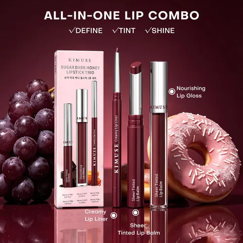 Vista 2 de KIMUSE Juego combinado de labios voluminosos de 3 pasos para piel madura