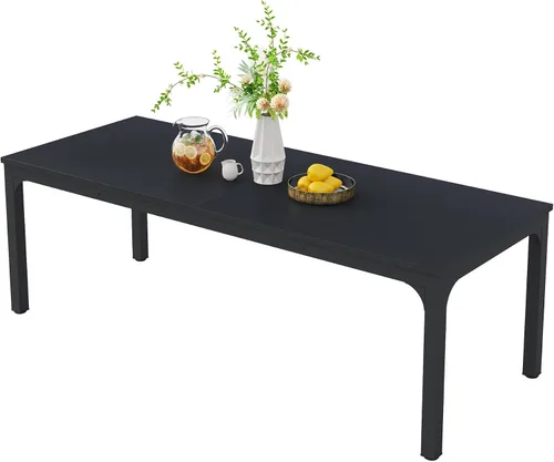 Vista 7 de Tribesigns Mesa de comedor negra para 6-8 personas, mesa rectangular grande de 78 pulgadas para comedor, 78.7 x 27.5 x 29.5 pulgadas (solo mesa)