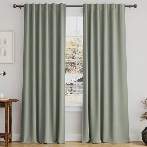 Vista 30 de Turquoize Cortinas Opacas con Aislamiento Térmico Paneles de Tratamiento de Ventanas con Bolsillo para Barra Paneles de Ventana para Ventanas