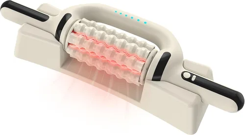 Vista 9 de Masajeador eléctrico con luz roja, masajeador de drenaje linfático para linfedema y lipedema, barra de recuperación muscular y rodillo de masaje