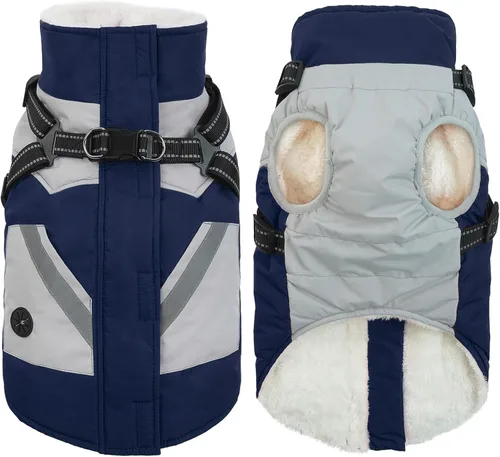 Vista 13 de IECOii Abrigos para perros pequeños, arnés de invierno con cremallera, color verde, talla XS, cálido abrigo de invierno para perros pequeños