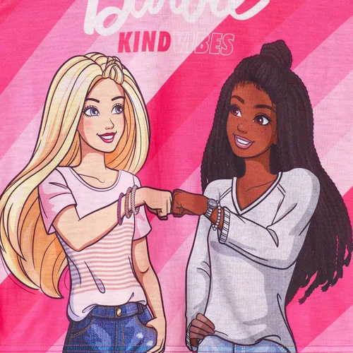Vista 9 de Barbie Conjunto de ropa de dormir para niñas y pantalones de pijama para niñas de 4 piezas