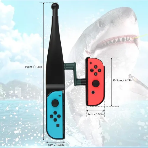 Vista 2 de JoyHood Fishing Rod for Nintendo Switch, Fishing Game Kit compatible with Nintendo Switch Bass Pro Shops - The Strike Championship Edition and