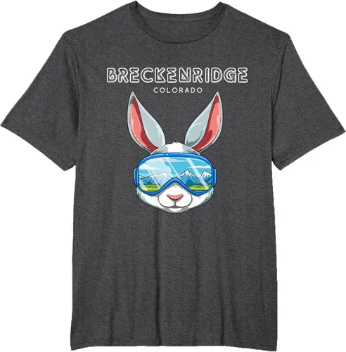 Vista 21 de Breckenridge Colorado USA - Camiseta de esquí y snowboard de conejo, Negro, S