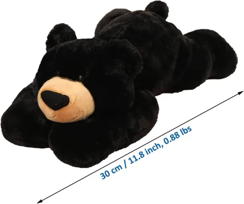 Vista 4 de Doireum Animales de Peluche con Peso, Juguete de Animal de Peluche de Oso con Peso, Almohada Decorativa de Peluche de Oso Negro, Regalos para Niños