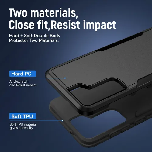 Vista 5 de Funda para Samsung Galaxy S21 Plus, con protector de pantalla HD [probada contra caídas de grado militar], funda protectora resistente a prueba