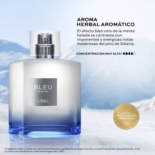 Vista 4 de L'Bel - Bleu Glacial Perfume Hombre Larga Duración 3.4 fl oz