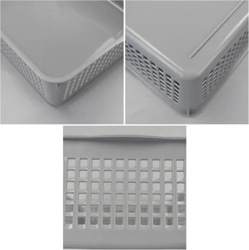 Vista 2 de Bandejas de plástico poco profundas, cesta de almacenamiento de papel de oficina, juego de 6