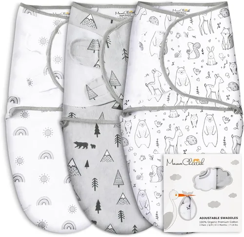 Vista 18 de Mama Cheetah Saco de envolver para bebés prematuros, saco de dormir orgánico para bebés prematuros, manta para envolver prematuros, envolturas