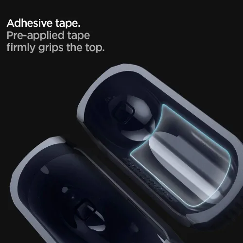 Vista 6 de Spigen Rugged Armor - Funda de protección contra caídas con mosquetón diseñada para AirPods Pro (2019), color carbón