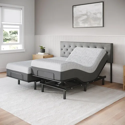 Vista 12 de Celestial Aurora - Base de cama ajustable (marco) + colchón de espuma viscoelástica de gel de 10 pulgadas (mediano), fácil montaje, elevación