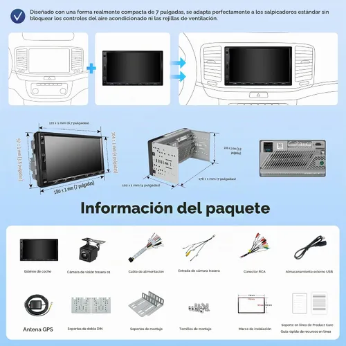 Vista 10 de ATOTO A5L - Estéreo de coche doble DIN Android de 7 pulgadas, CarPlay inalámbrico y Android Auto, conexión Wi-Fi/Bluetooth/USB, radio de coche