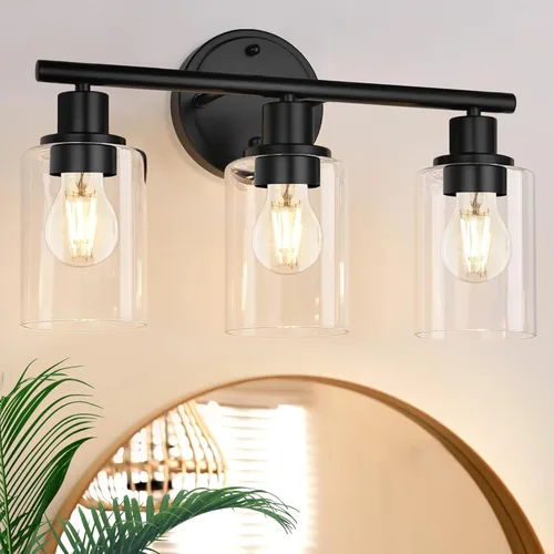 Vista 11 de 2 Light Bathroom Vanity Light Over Mirror - Black and Gold Farmhouse Wall Light for Bathroom Vanity Powder Room, Rustic Gooseneck Barn Style 2 Bulb