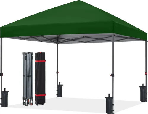 Vista 30 de ABCCANOPY Toldo desplegable – Tienda de campaña portátil para patio al aire libre resistente para patio trasero y terraza con 4 bolsas de arena Beige