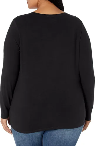 Vista 5 de Tienda Essentials Women's Classic-Fit Long-Sleeve Crewneck T-Shirt (Available in Plus Size)