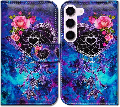 Vista 27 de Bcov Funda para Samsung Galaxy S23 Plus, de piel con tapa y soporte para tarjeta y soporte para Samsung Galaxy S23 Plus Patrón de pájaro negro.