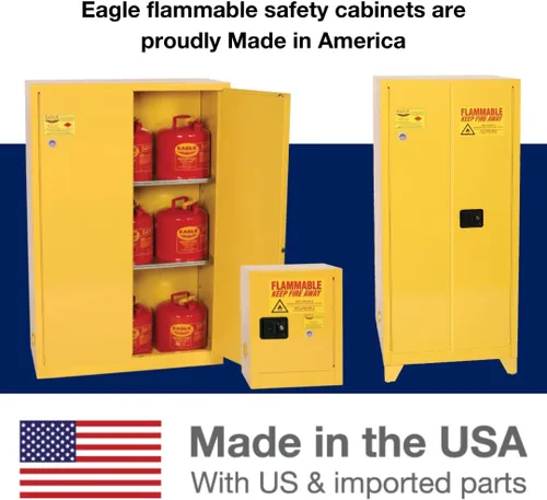 Vista 10 de Eagle American Made Armario de almacenamiento de líquidos inflamables de 2 galones, gabinete ignífugo que ahorra espacio con cierre manual