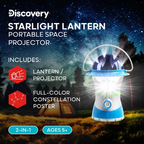 Vista 2 de Discovery™ Linterna LED Starlight [Exclusiva de Amazon] Linterna Colgante 2 en 1 y Proyector de Constelación de Estrellas con Guía, Fácil de Usar