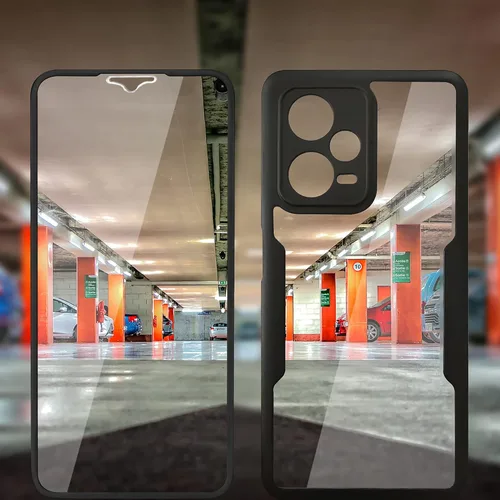 Vista 4 de CCSamll - Funda transparente para Xiaomi Redmi Note 12 Pro 5G con protector de pantalla, cuerpo completo, a prueba de golpes, delgada, cristal,