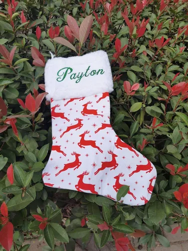 Vista 5 de HUAN XUN Medias de Navidad personalizadas personalizadas para la decoración del hogar Aaden