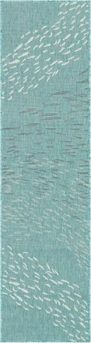 Vista 3 de Liora Manne Carmel - Alfombra decorativa de mezcla sintética para interiores y exteriores, de bajo perfil, contemporánea, decoración de peces Agua