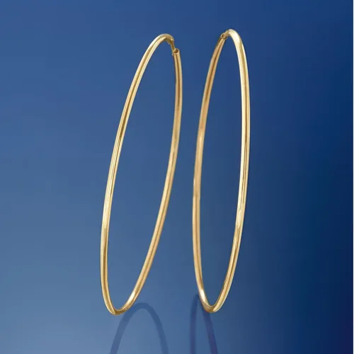 Vista 3 de Ross-Simons Aretes de aro sin fin de oro amarillo de 14 quilates de 0.059 in, Oro, no conocido