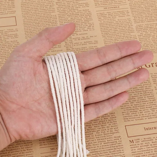 Vista 4 de Cuerda de macramé 3mm X 547 yardas sin teñir 100% algodón natural, cuerda de macramé de algodón trenzado de 4 hebras para colgantes de pared hechos