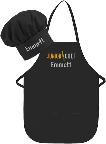 Vista 8 de Delantal personalizado bordado Junior Chef Kids Delantal