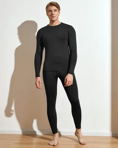 Vista 7 de LAPASA Men's Thermal Underwear Set Soft Fleece Lined Long Johns LightMidHeavy Weight Base Layer Top & Bottom M11M24M57