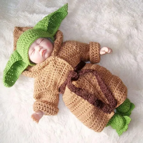 Vista 4 de Vestido de Halloween, maestro de Baby Yodas, accesorios de fotografía infantil de Baby Yodas, disfraz de fotografía de bebé de 100 días, ropa