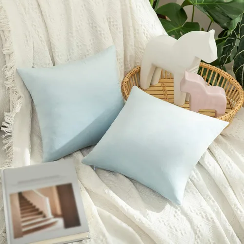 Vista 35 de MIULEE Paquete de 2 fundas de almohada de terciopelo decorativas rectangulares lumbares, fundas de cojín suaves sólidas para sofá, sofá, dormitorio