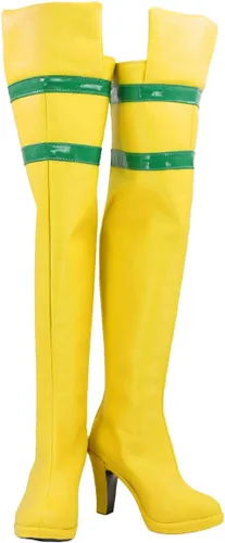 Vista 2 de Zapatillas de mujer para disfraz de pijama, color amarillo